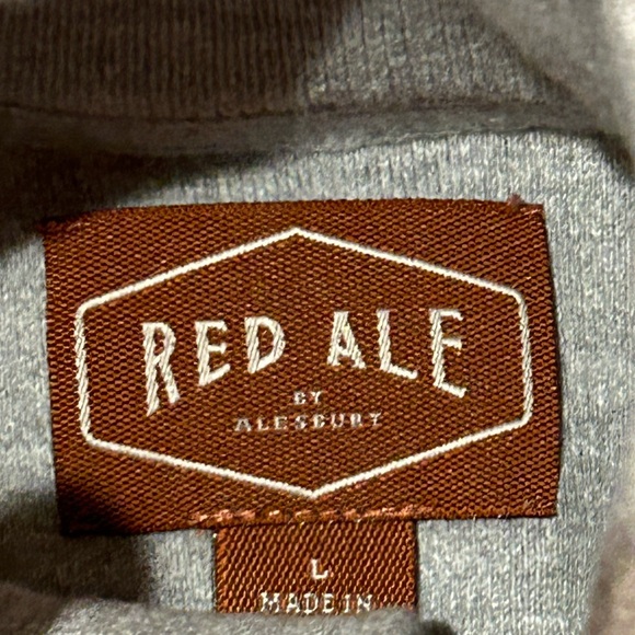 Red Ale | Long Sleeve Light Gray Button Up Henley Shirt - Picture 4 of 4